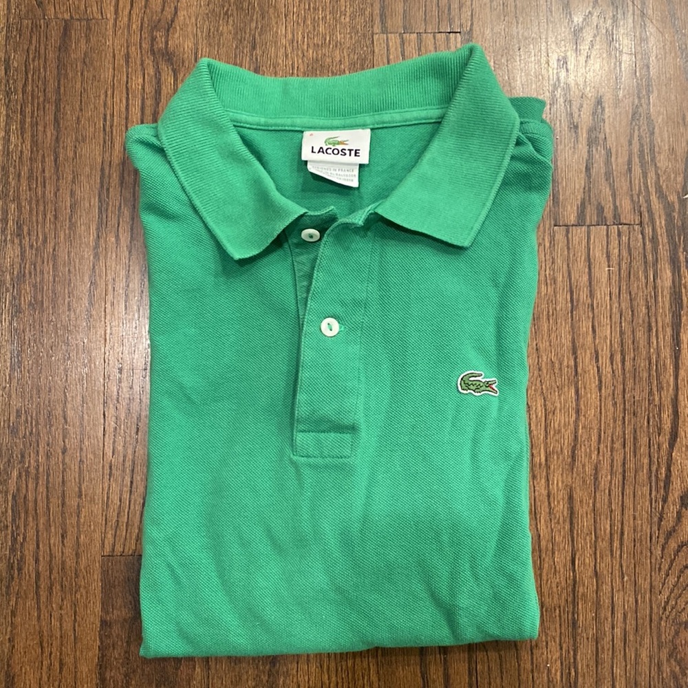 Lacoste mens green polo shirt, size 6